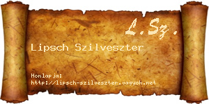 Lipsch Szilveszter névjegykártya